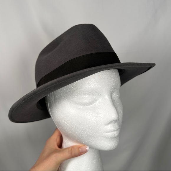 Flechet mens fedora fur felt grosgrain band OS gray vintage - Picture 3 of 16